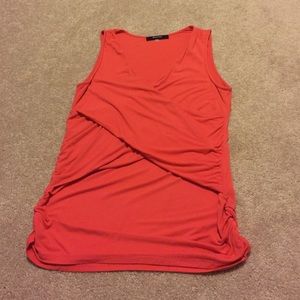 41Hawthorn coral cross front knit tank