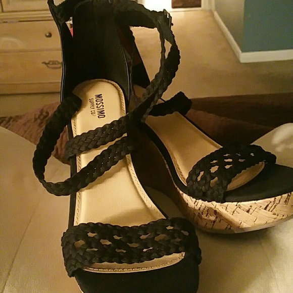 Brand new black wedge hill sandles