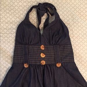Denim halter top dress