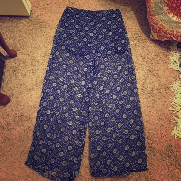 Blue Sheer Plazo Pants
