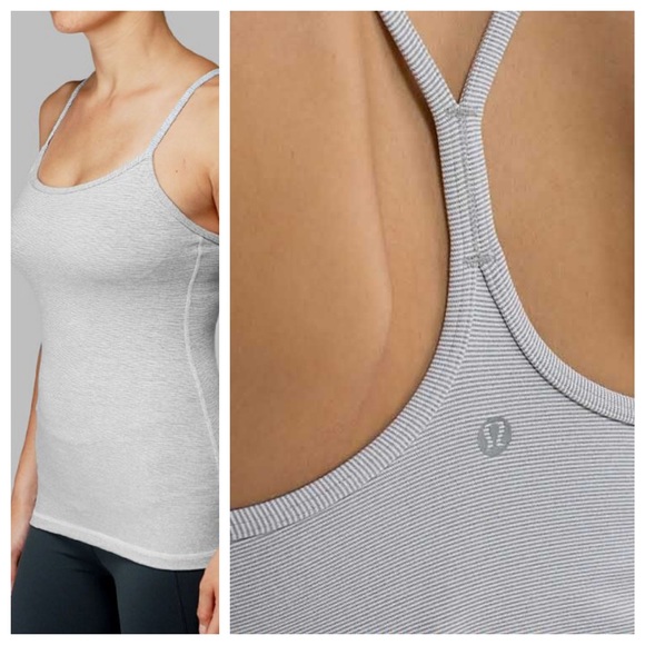 Lululemon Power Y Tank Luon Grey/White Wee Stripes