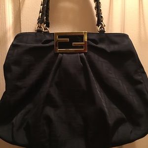 Black Fendi Canvas Handbag-100% Authentic