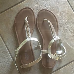gold sandals