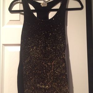 Nikibiki Black and Gold Razor back top