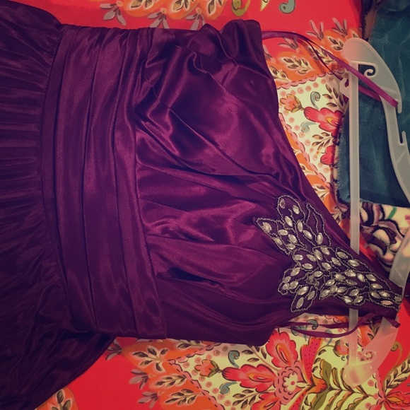 Long purple evening gown