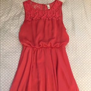 Salmon dress with lace