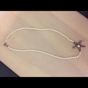 Tiffany pearl and silver starfish necklace