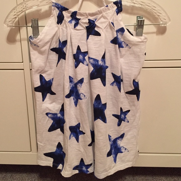 White Halter Top With Blue Stars