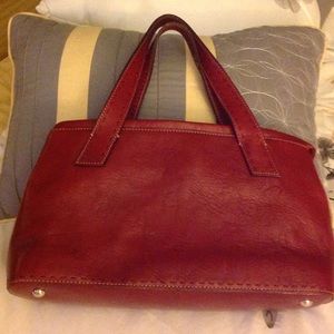 Fossil red leather handbag