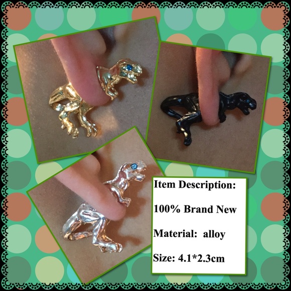 COOL Dragon Dinosaur Ear Stud Earrings - Picture 2 of 2