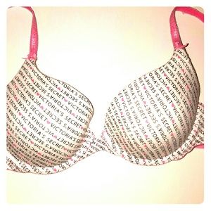 Victoria's secret pink and white cotton bra
