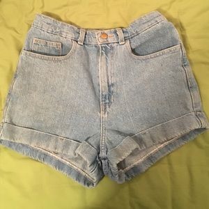 American Apparel high waisted denim shorts