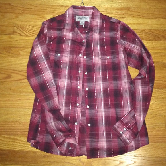 Button down plaid blouse