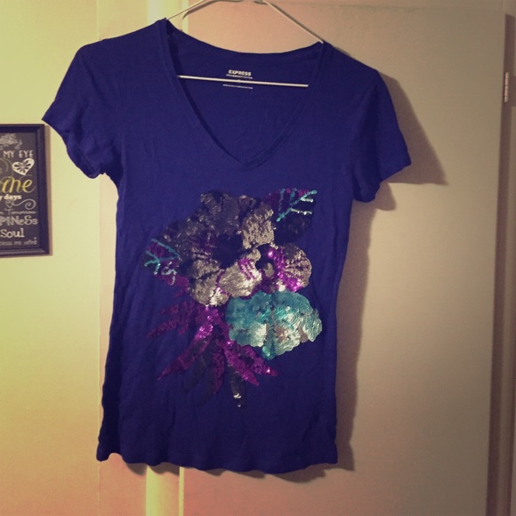 Express short sleeve Navy blue shirt