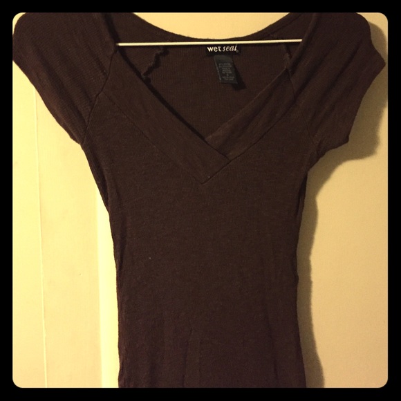short sleeve brown wet seal shirt