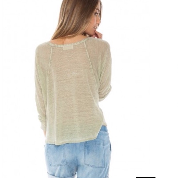 🍃💕NWT Linen Scoop Neck Raglan Sleeve Sweater - Picture 4 of 5