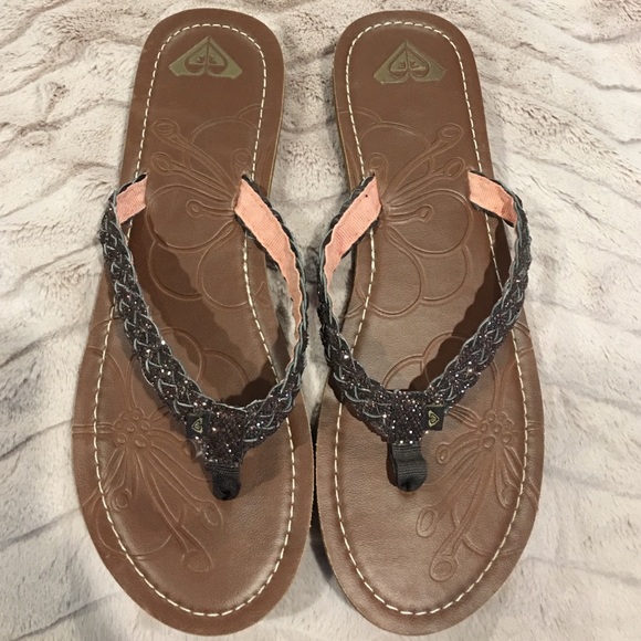 Metallic brown Roxy flip flop size 10