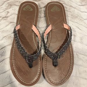 Metallic brown Roxy flip flop size 10