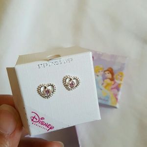 Disney sterling silver heart earrings