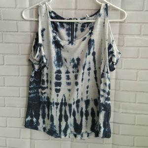 Acid Washed Peekaboo Shoulder Top