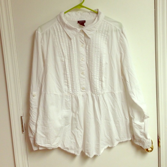 White half-button dress shirt from torrid