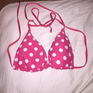 Polka dot pink bikini top