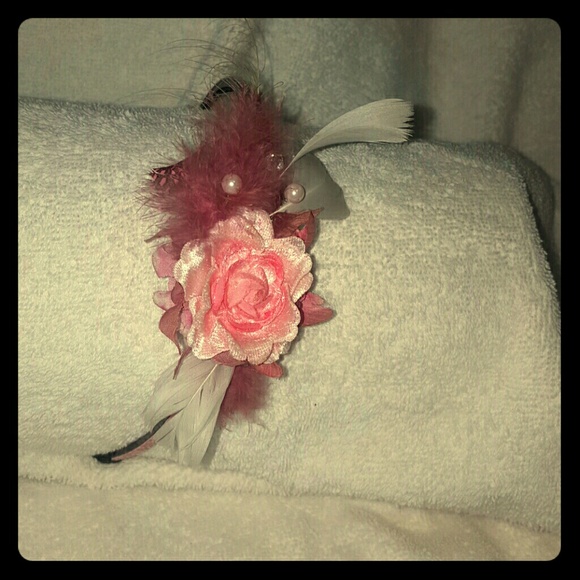 Romantic pink handmade headband
