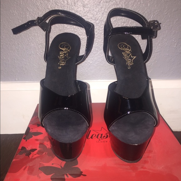black ankle strap open toe stiletto
