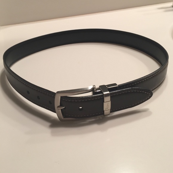 boys New Nautica men/youth black leather belt