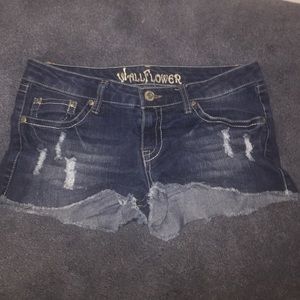 Denim shorts with small rips
