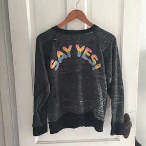 Wildfox Say Yes Destroyed Sweater
