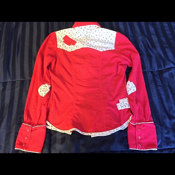 Tulle rockabilly western snapbutton shirt size SM - Picture 2 of 4