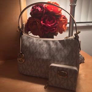 (SOLD)Michael Kors Shoulder Bag and Bi-Fold Wallet