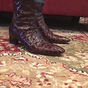 Brown leather boots
