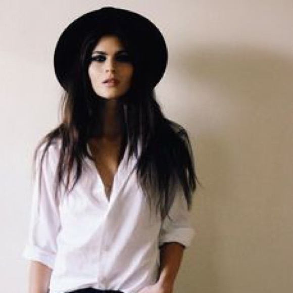 NWT || Black Wool Fedora Panama Hat - Picture 2 of 3