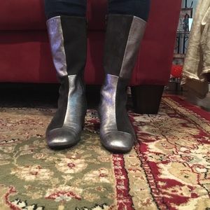 Partially suede and leather