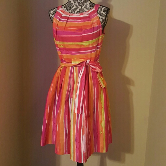 Pink multi color dress