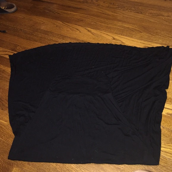 Black jersey cotton maxi dress skirt