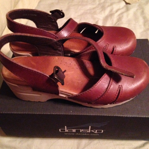 Brown clogs