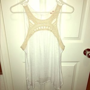 Mossimo white and tan tank