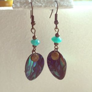 Abalone shell earrings.