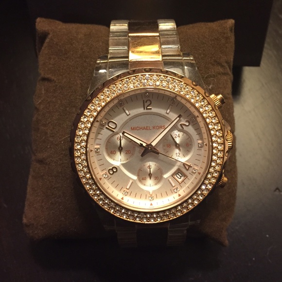 Michael Kors rose gold large face watch