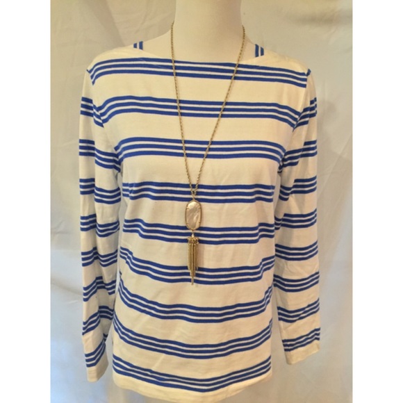 Blue and White Cotton Top