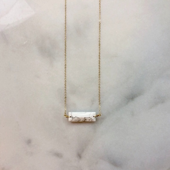 ONE LEFT Marble Bar Necklace - Picture 2 of 3