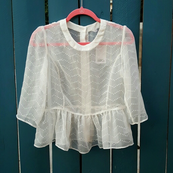 Ivory sheer blouse