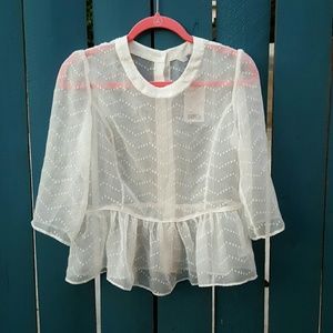 Ivory sheer blouse
