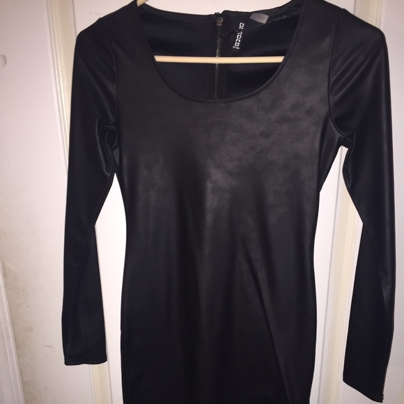 Black Faux Leather Dress