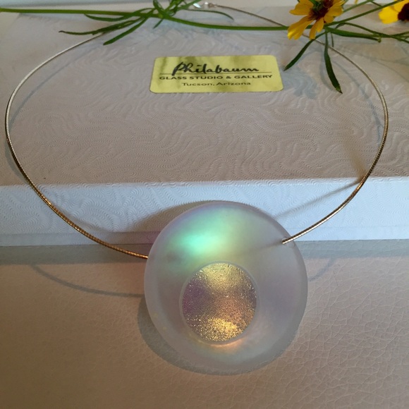 OOAK Jewelry - NWT OOAKsterling & luminous glass pendant necklace