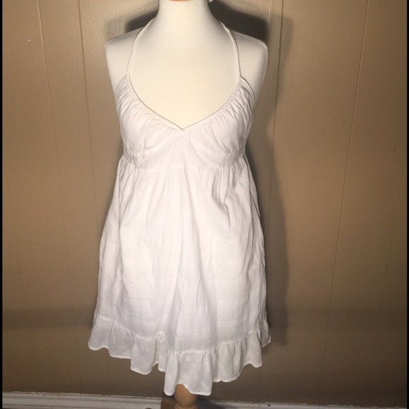 White flowy v-neck dress