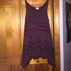 Free people purple/maroon polka dot dress